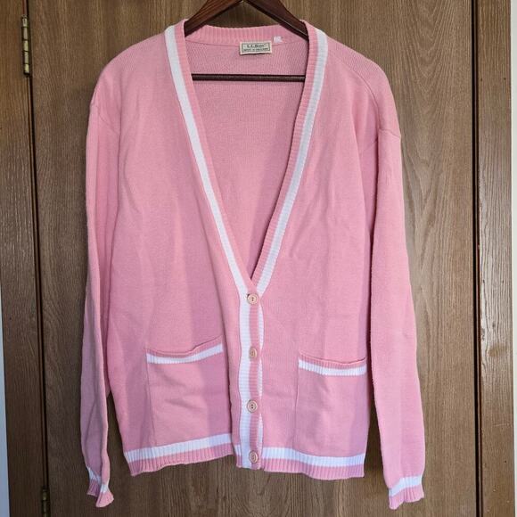 L.L. Bean Sweaters - Vintage L.L. Bean Made In England 100% Cotton Button Front Cardigan